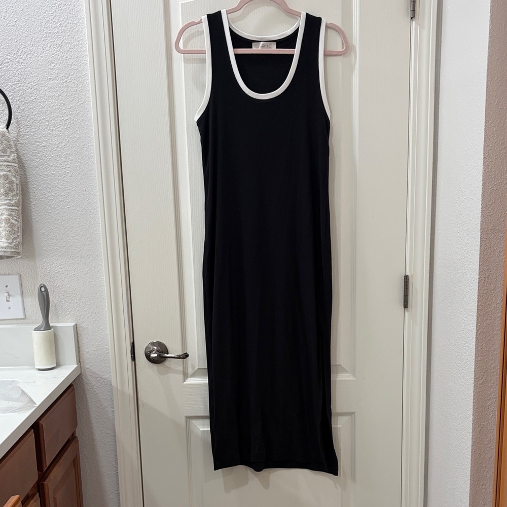 LOFT Black and white tank maxi Dress